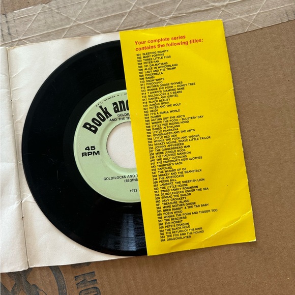 1973 Vintage Disneyland Walt Disney Goldilocks and the Three Bears Book & Record - Picture 3 of 5